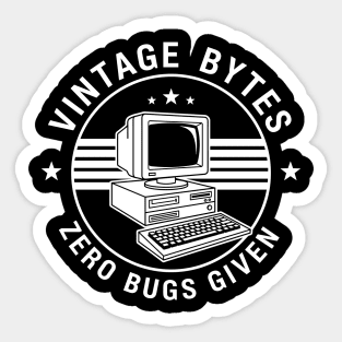 Vintage Bytes Zero Bugs Given Sticker
